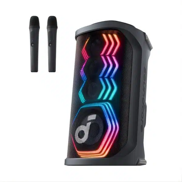 Bocina Inalámbrica de 200W para Fiestas y Karaoke con 2 Micrófonos Soundcore Rave 3S Negro