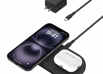 Base de Carga Inalámbrica 2 en 1 15W Qi2 Belkin Negro