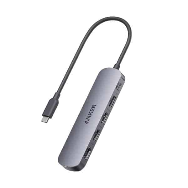 Hub Anker USB-C 5-en-1 con HDMI 4K, USB 3.0 y Power Delivery Color Gris