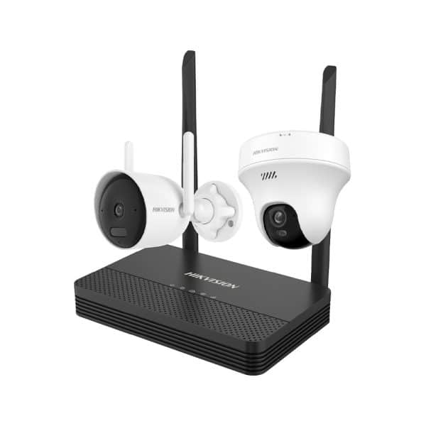 Kit de Cámaras Hikvision 4MP Bullet + 5MP Turret Wi-Fi NVS (H.265)