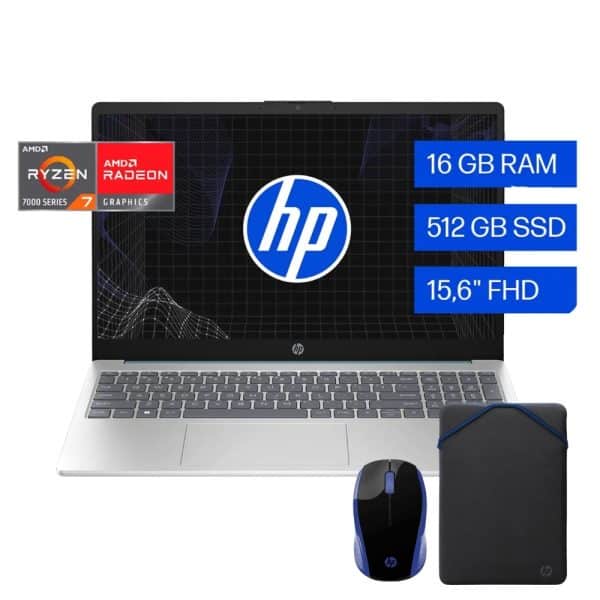 Portátil HP 15-FC0272LA – Ryzen 7 7730U / 16GB RAM / 512GB SSD / Windows 11 Home