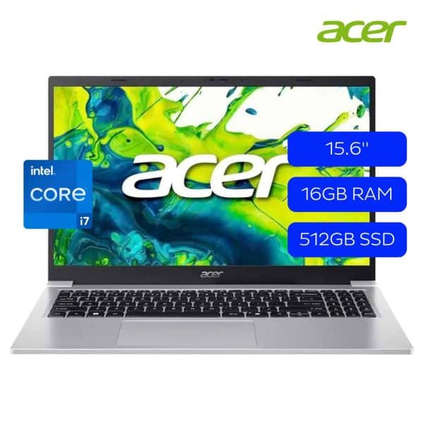 Laptop Acer Aspire Lite, 15.6 Pulgadas, IPS, Intel Core i7 13620H, 16GB RAM, 512GB SSD, W11 Home, Teclado Español + Sleeve GRATIS