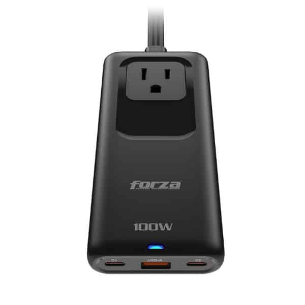 Cargador rápido de 100W con regleta de 1250W, 1 NEMA, 110/220V Forza PS-1100USBC