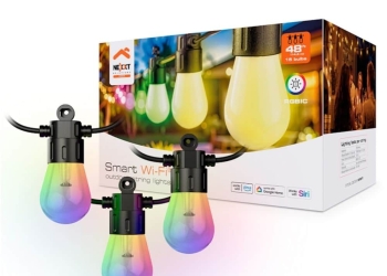 Guirnalda de Luces LED Inteligentes RGBIC Wi-Fi de 15 Bombillas y 48 Pies Nexxt Home NHB-O150